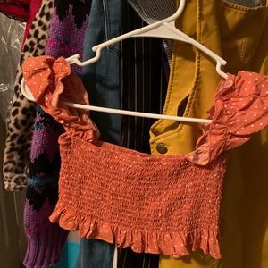 Orange Polka Dot Crop